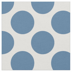 Modern Blue and White Large Polka Dots Fabric