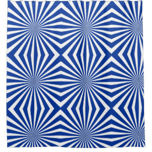 Modern Blue and White Pattern Shower Curtain