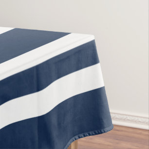 Modern Blue And White Stripes Pattern Tablecloth