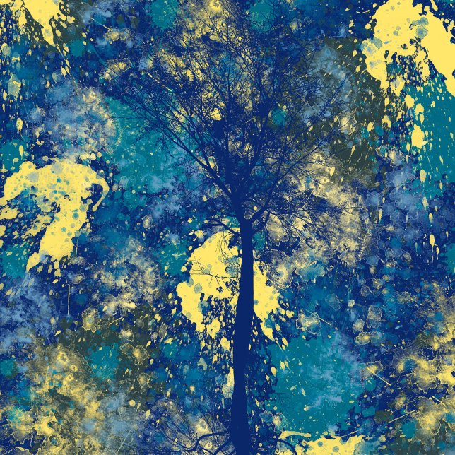 Modern Blue and Yellow Abstract Poster (Creator Uploaded)