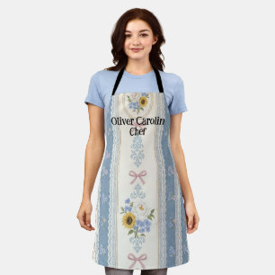 Modern Blue Apron with Custom Text Personalized