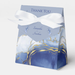 Modern Blue Aqua Marble Wedding Favor Box