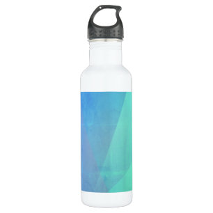 Modern Blue Aqua &Turquoise Geometric Gradation 710 Ml Water Bottle