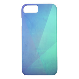 Modern Blue Aqua &Turquoise Geometric Gradation Case-Mate iPhone Case