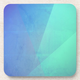 Modern Blue Aqua &Turquoise Geometric Gradation Coaster