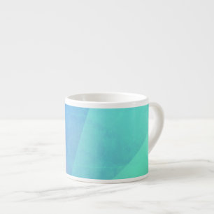 Modern Blue Aqua &Turquoise Geometric Gradation Espresso Cup