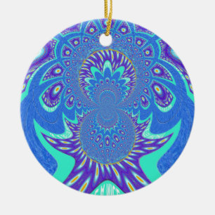 Modern Blue art Ceramic Ornament