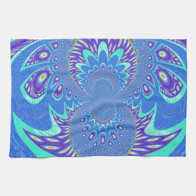 Modern Blue art Kitchen Towel (Horizontal)