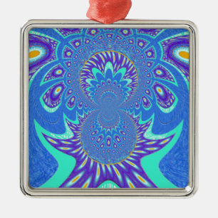 Modern Blue art Metal Ornament