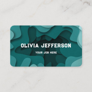 Modern Blue Artistic Abstract Wavy Lines  Business Card