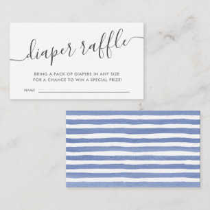 Modern Blue Baby Diaper Raffle Enclosure Card