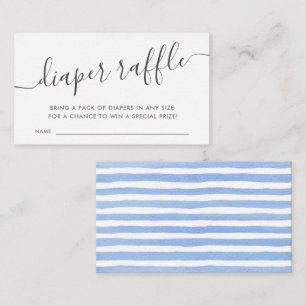 Modern Blue Baby Diaper Raffle Ticket Enclosure Ca