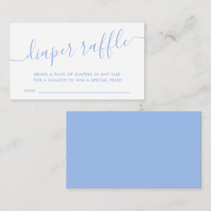 Modern Blue Baby Diaper Raffle Ticket Enclosure Ca