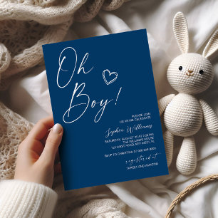 Modern Blue Baby Shower Invitation