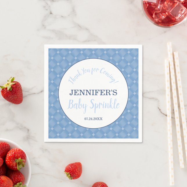 Modern Blue Baby Sprinkle Party  Napkin (Insitu)