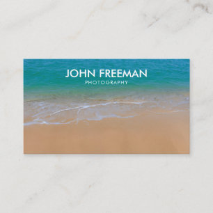 Modern Blue Beach Photography Business Card