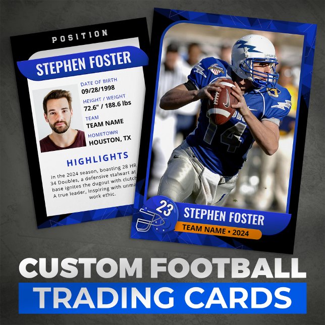 Modern Blue & Black Football Trading Card (Creator Uploaded)