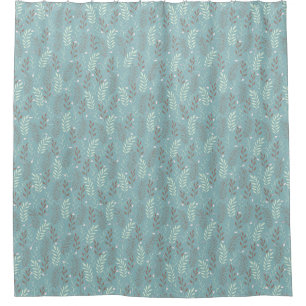 Modern Blue Branches Shower Curtain