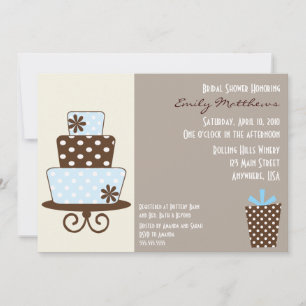 Modern Blue & Brown Invitation