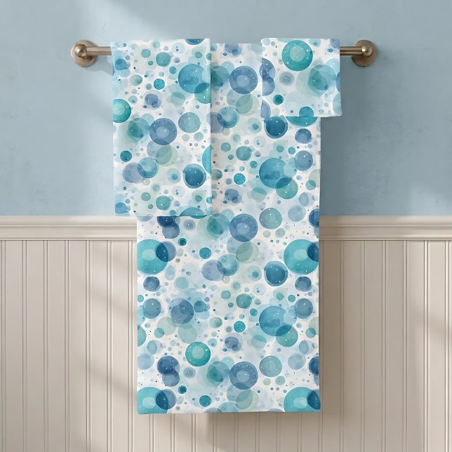 Modern Blue Bubble Bath Towel Set (Creator Uploaded)