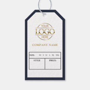 Modern Blue Business Logo Clothing Price Hang Tag