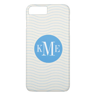 Modern Blue Chevron Pattern iPhone 8 Plus/7 Plus Case