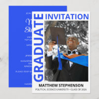 Modern BLUE Class of 2026 Photo Graduation Party