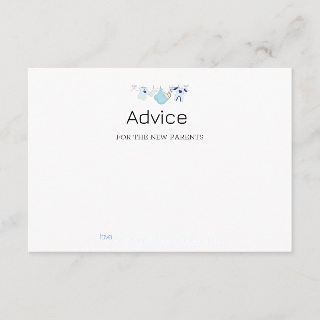 Modern Blue Clothesline Advice For The New Parents (Front)