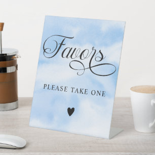 Modern Blue Cloud Nine Baby Shower Favours Sign