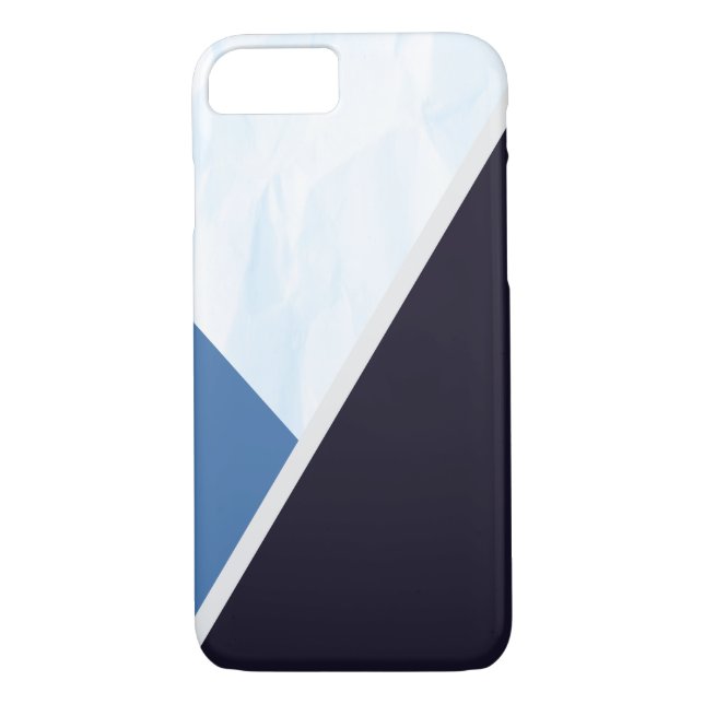 Modern Blue Colours Geometric Triangles Case-Mate iPhone Case (Back)
