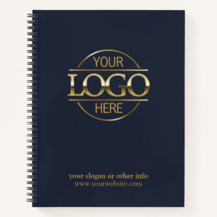 Modern Blue Company Business Logo Promotional Gift Notebook