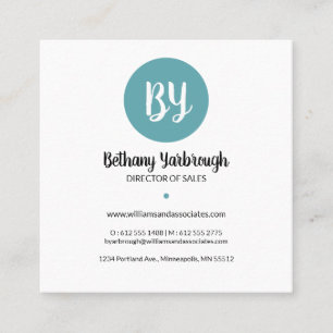 Modern Blue, Coral & Yellow Leaves Business Card