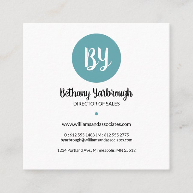 Modern Blue, Coral & Yellow Leaves Business Card (Front)
