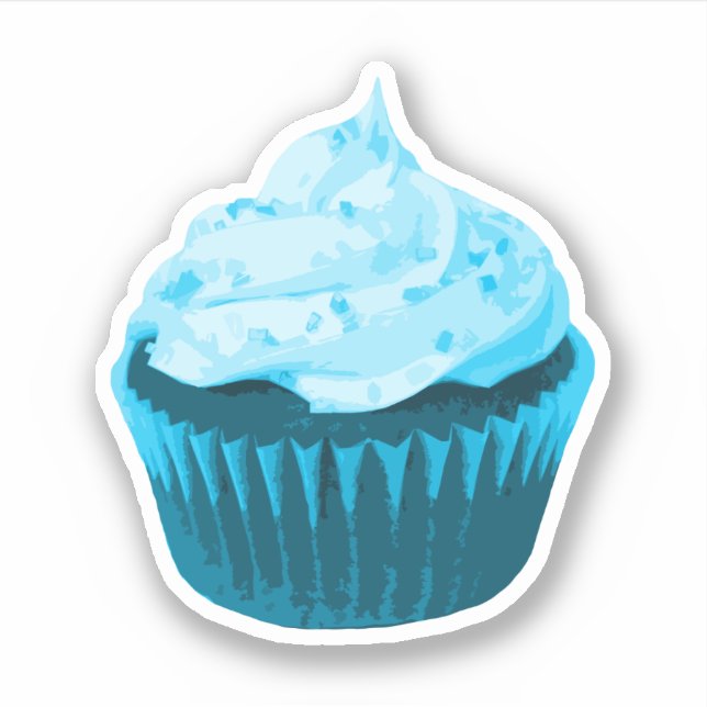Modern Blue Cupcake (Front)