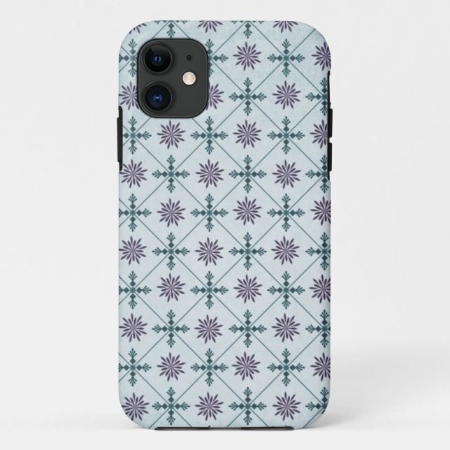 Modern Blue Damask iPhone Case (Back)