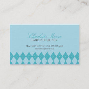 Modern Blue Diamond Pattern Business Card