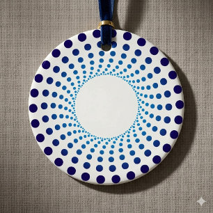 Modern Blue Dotted Circle Ornament