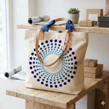 Modern Blue Dotted Circle