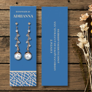 Modern Blue Earring Display Business Card