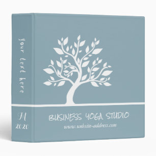 Modern Blue Elegant Classy Tree YOGA Instructor Binder