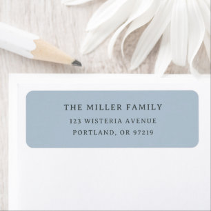 Modern Blue Elegant Family Name Return Address