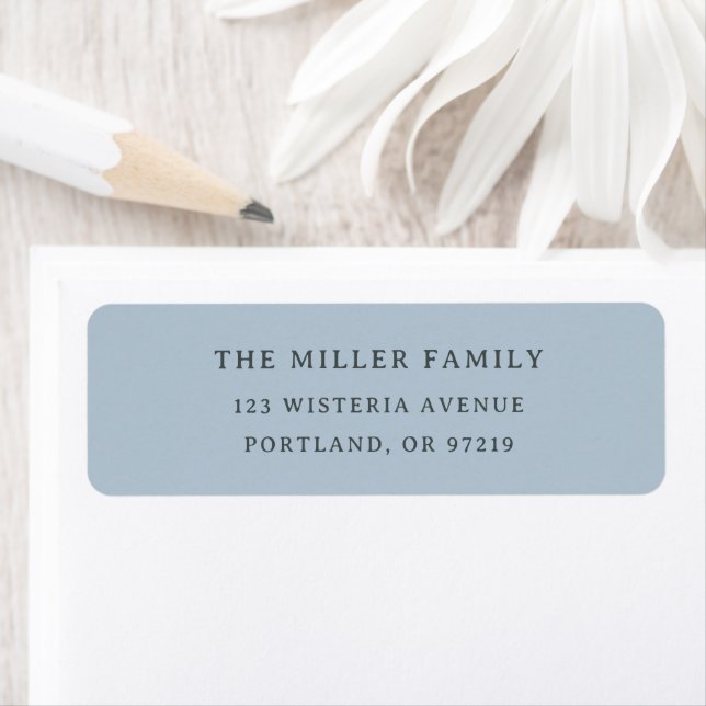 Modern Blue Elegant Family Name Return Address (En situation)