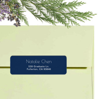 Modern Blue Elegant Fonts Return Address Labels