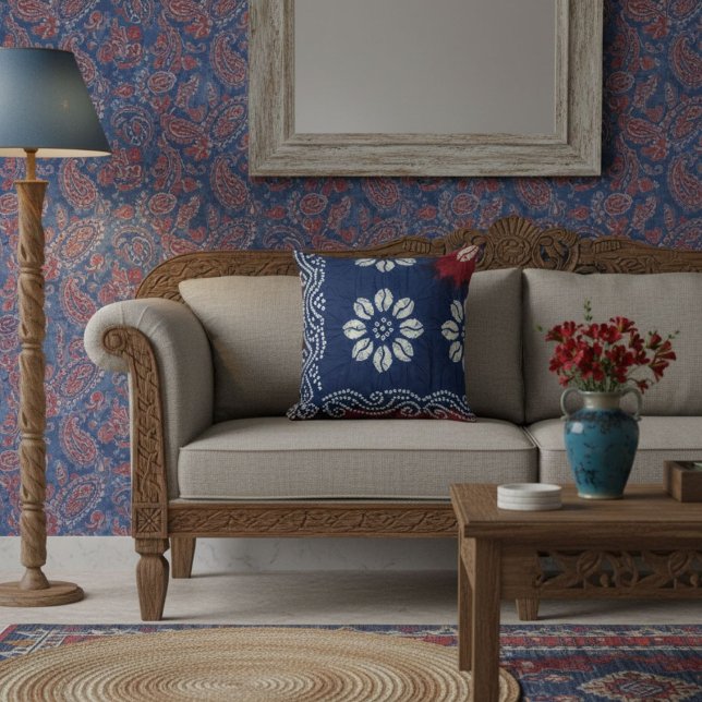 Modern blue elegant stylish contemporary chic throw pillow (Creator Uploaded)