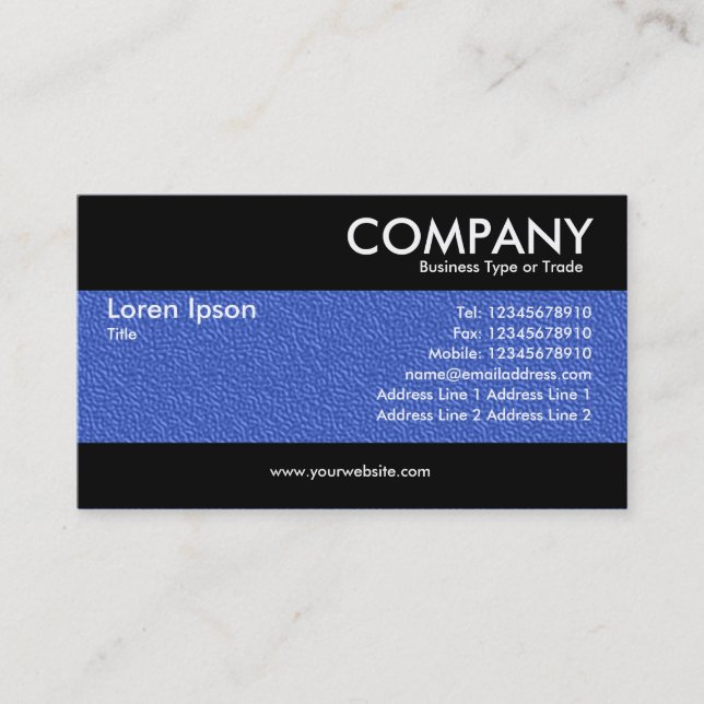 Modern - Blue Embossed Texture Business Card (Front)