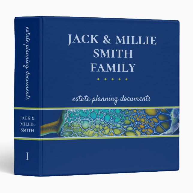 Modern Blue Family Estate Planning Binder (Front/Spine)