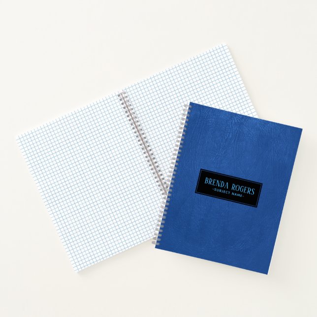 Modern Blue Faux Leather Notebook (Inside)