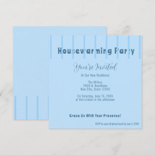Modern Blue Fence Housewarming Party Invitation