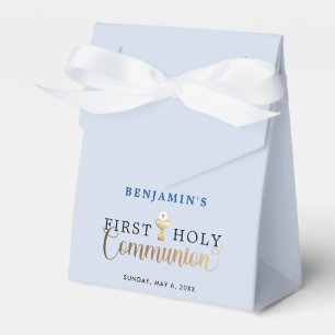 Modern Blue First Holy Communion Favor Box