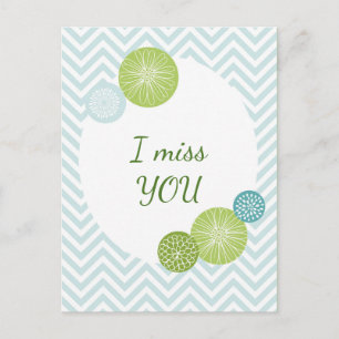 Modern Blue Floral Abstract Custom Text  Postcard